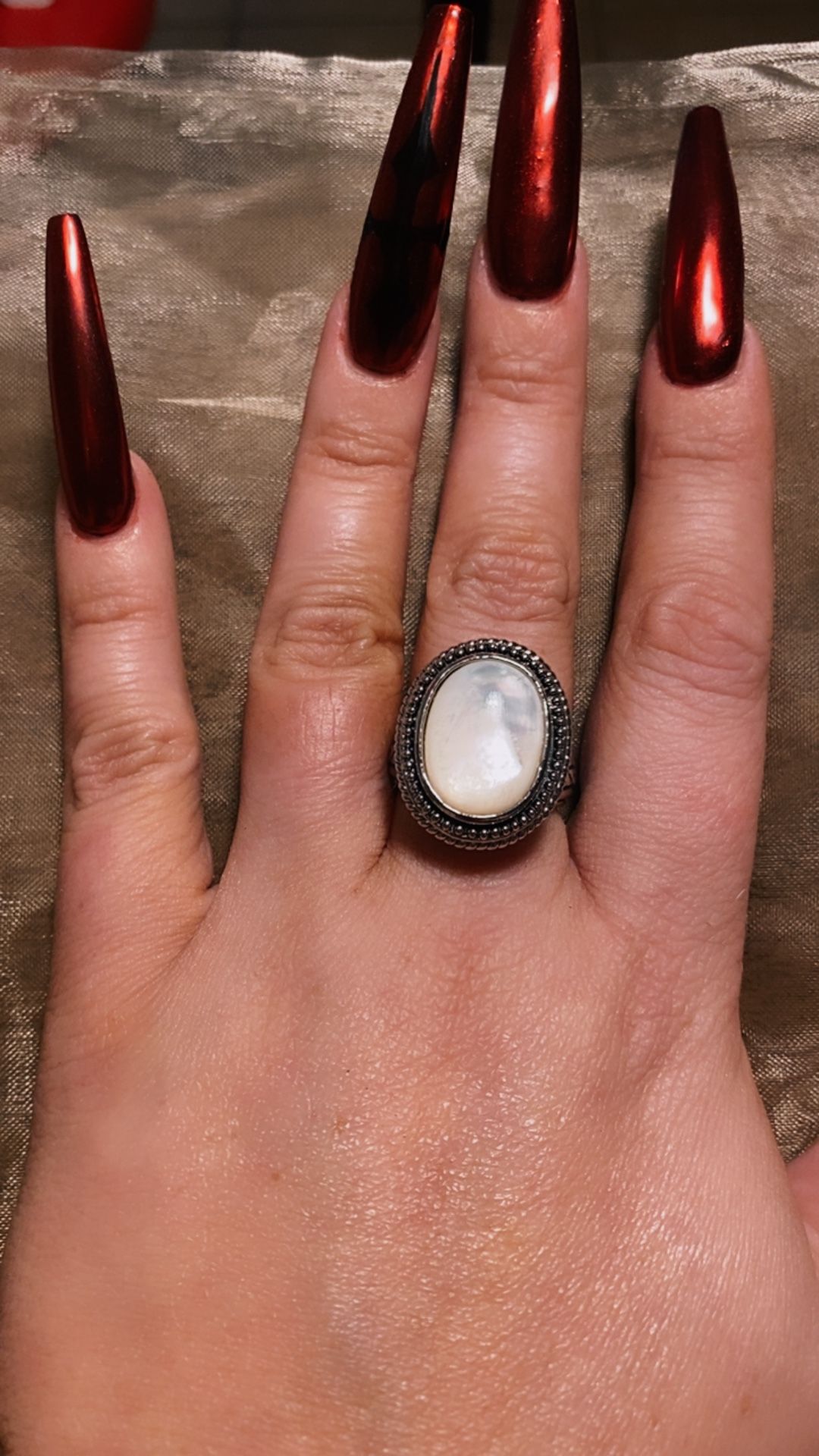 Vintage .925 Mother Of Pearl Ring