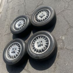 4 - 195/60r14 4x100 4x3.94 Stock Bmw Civic Rims Wheels Tires Good 80% Treads !!!!!