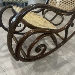 Casual Rattan Solid Wood Rocking Chair Rocking Chair