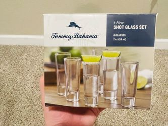 Tommy Bahama 6 Piece Shot Glass Set Brand New