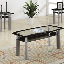 New Black Coffee Table And 2 Side Tables 