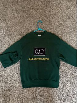*THRIFTED Jerzees*- Green Crewneck God Answers Prayers