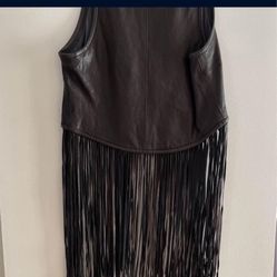 Leather Fringe Vest 