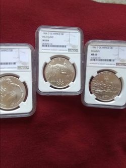 3 1996 D Silver dollars
