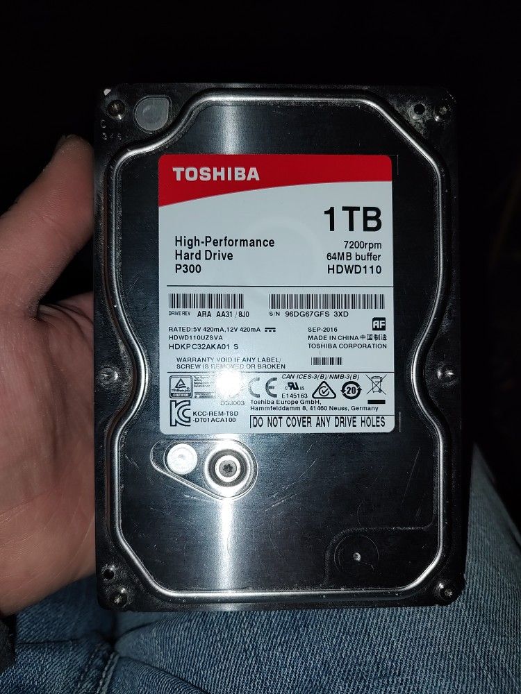 Toshiba P300 1tb High Performance Hard Drive