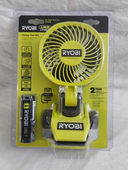 RYOBI USB lithium clamp fan kit