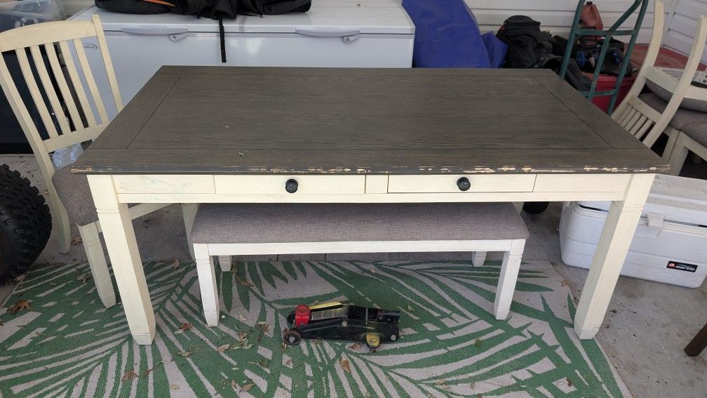 Table With Chairs And BENCH 