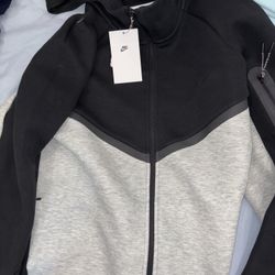 Nike Techfleece Hoodie Gray/black Zip Up Hoodie Size Medium