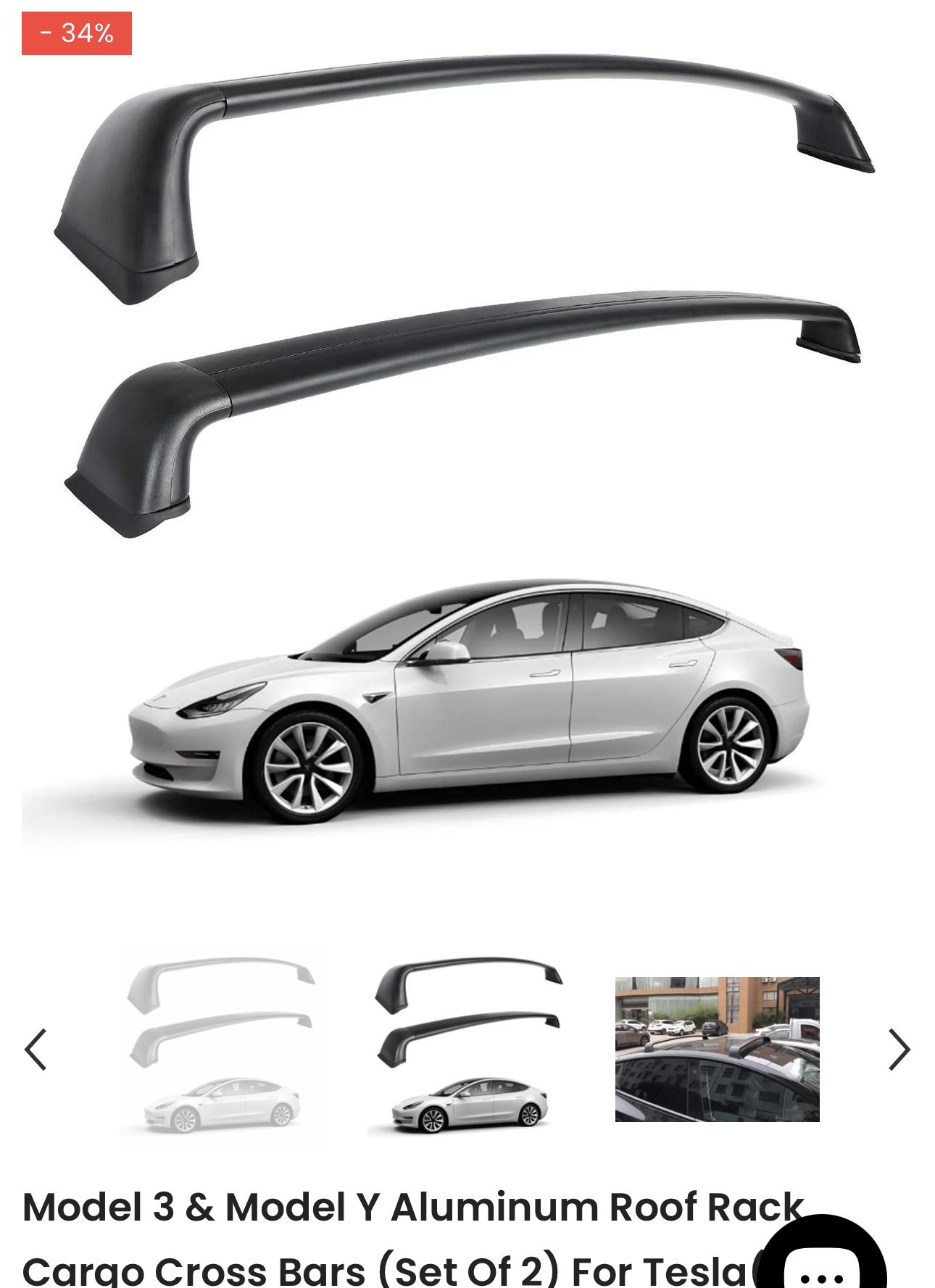 Tesla Model 3 Aluminum Roof Racks