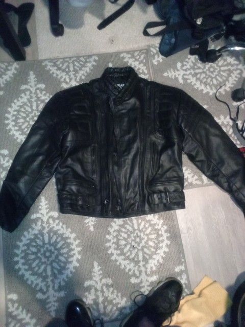 New )Top Gear# 1 Racing By  4 Star   Leather Motorcycle Riding Jacket ,Worn A Few Times