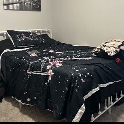 Queen Bed Frame, Mattress, And Box Spring