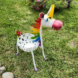 Metal Unicorn Plant Stand. Planters, Clay Pots, Pottery (Yard Art) $45 each.
