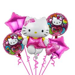 Hello Kitty Set Of 5 Ballon’s 🎈💖 Party Or Birthday Decoration/ Brand New / Check My Page For More Styles #5