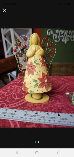 Vintage Christmas Angel Tree Topper With Stand