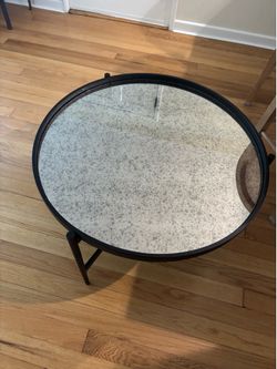 Black metal/glass coffee table