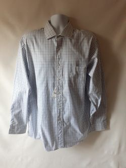 Grant Thomas men's casual button-down long-sleeve dress shirt size 34/35