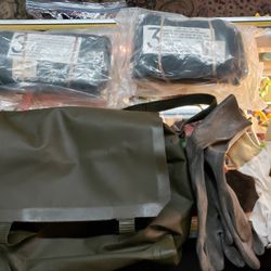 Vintage 1983 Military Waterproof Backpack/Tote w Gloves & Large Trousers & Smock