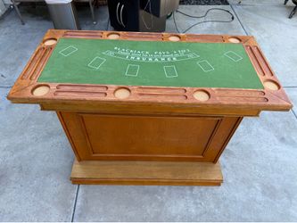 Vintage 3-in-1 Casino Gaming Bar Table – Roulette, Craps & Blackjack