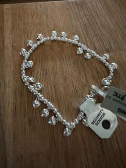 Beautiful sterling silver heart dangle bracelet new
