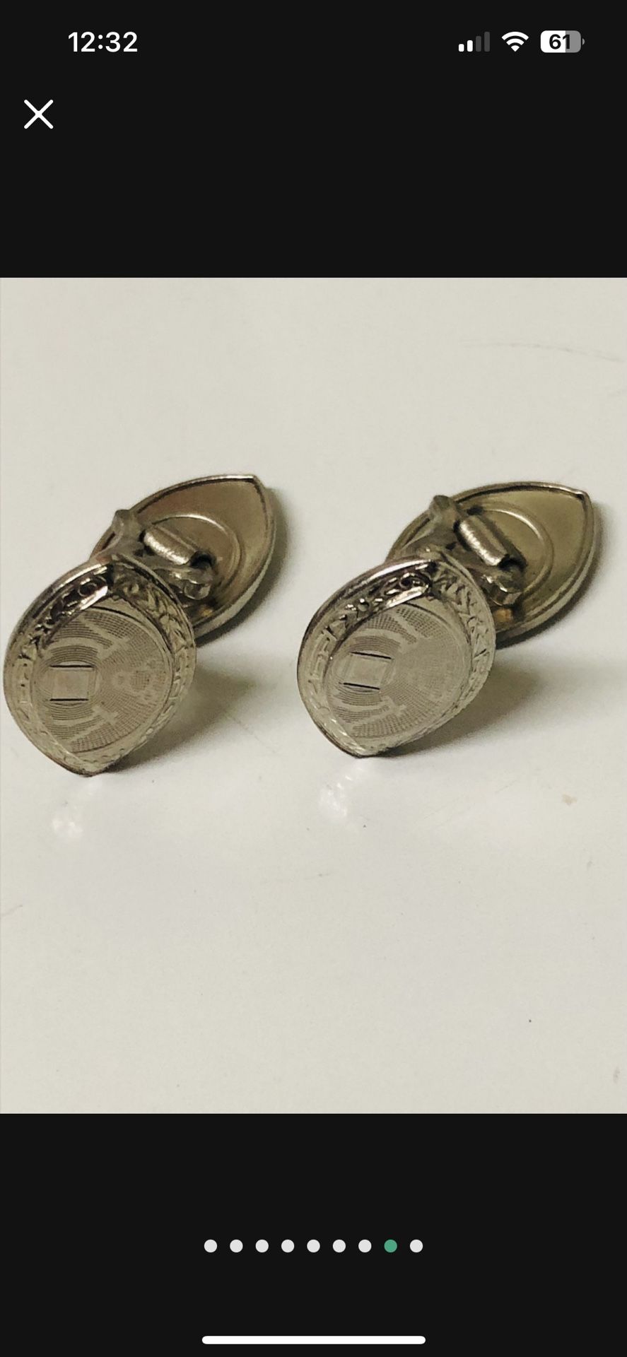 Vintage Rare Sterling Silver Alien Design? Sci-fi Men’s Cufflinks
