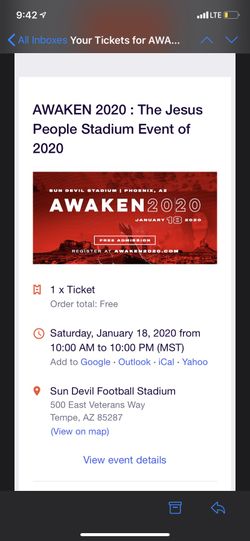 Awaken 2020 Kanye west ticket