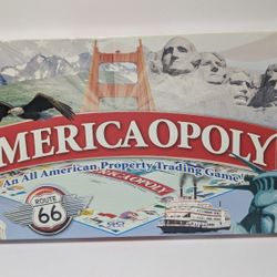 America Opoly Route 66 Board Game Complete Patriotic Themed Game USA Landmarks


