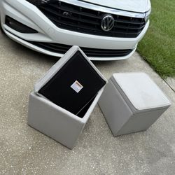 Set Of 2 Storage Ottomans