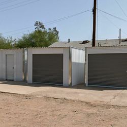 Backyard storage sheds.