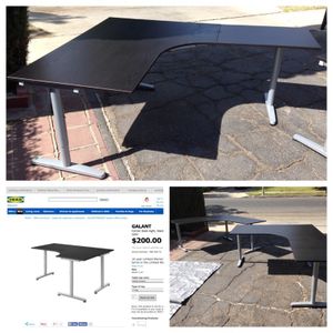 Ikea Galant Corner Desk Black 63x47 1 4 With Extension For Sale