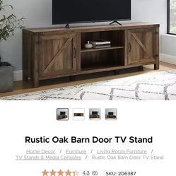 Rustic Oak TV Stand