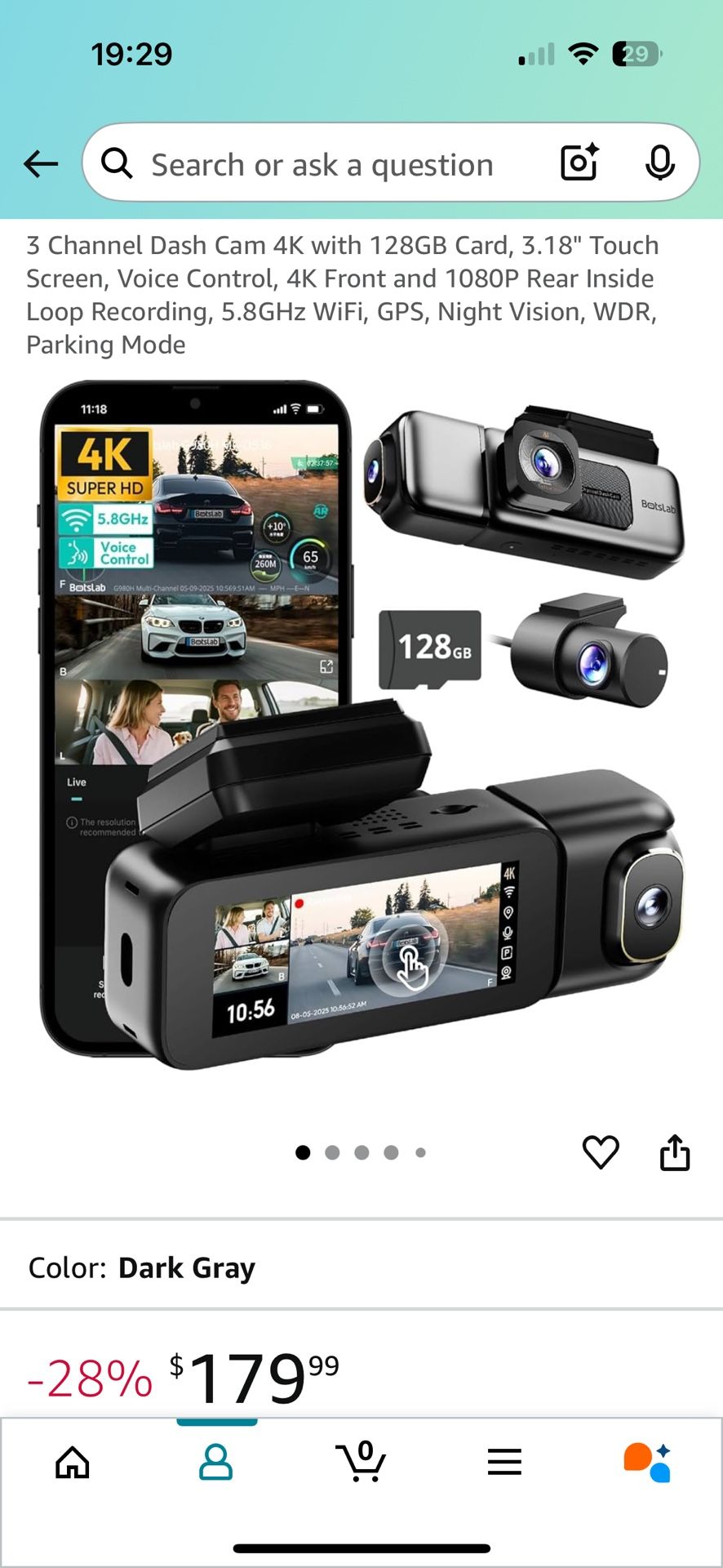 3 Channel Dash Cam 4K