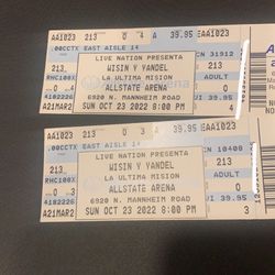 Wisin Y Yandel Tickets Section 213 Row O $130 The Pair 