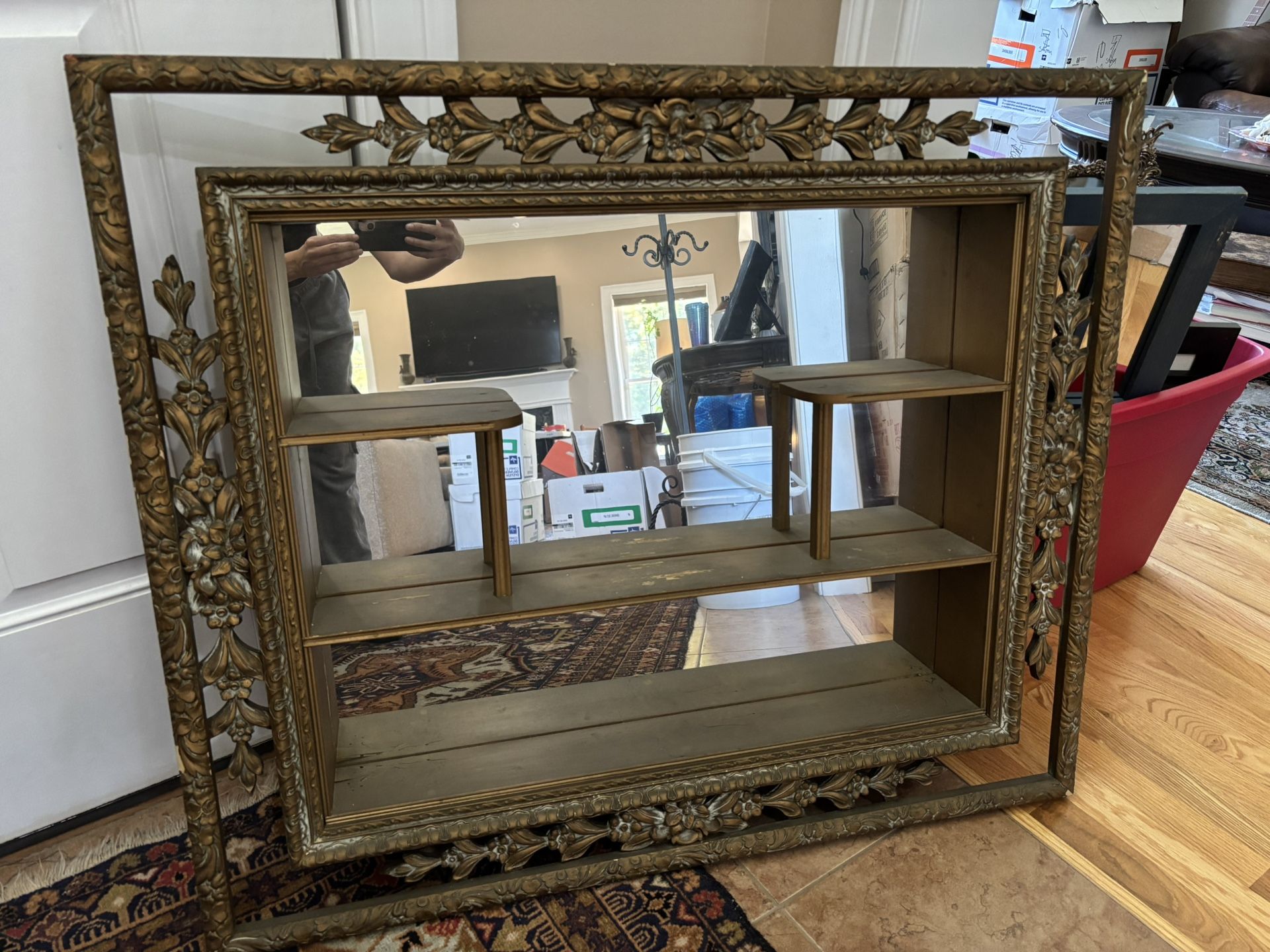 vintage mid-century modern shadow box mirror