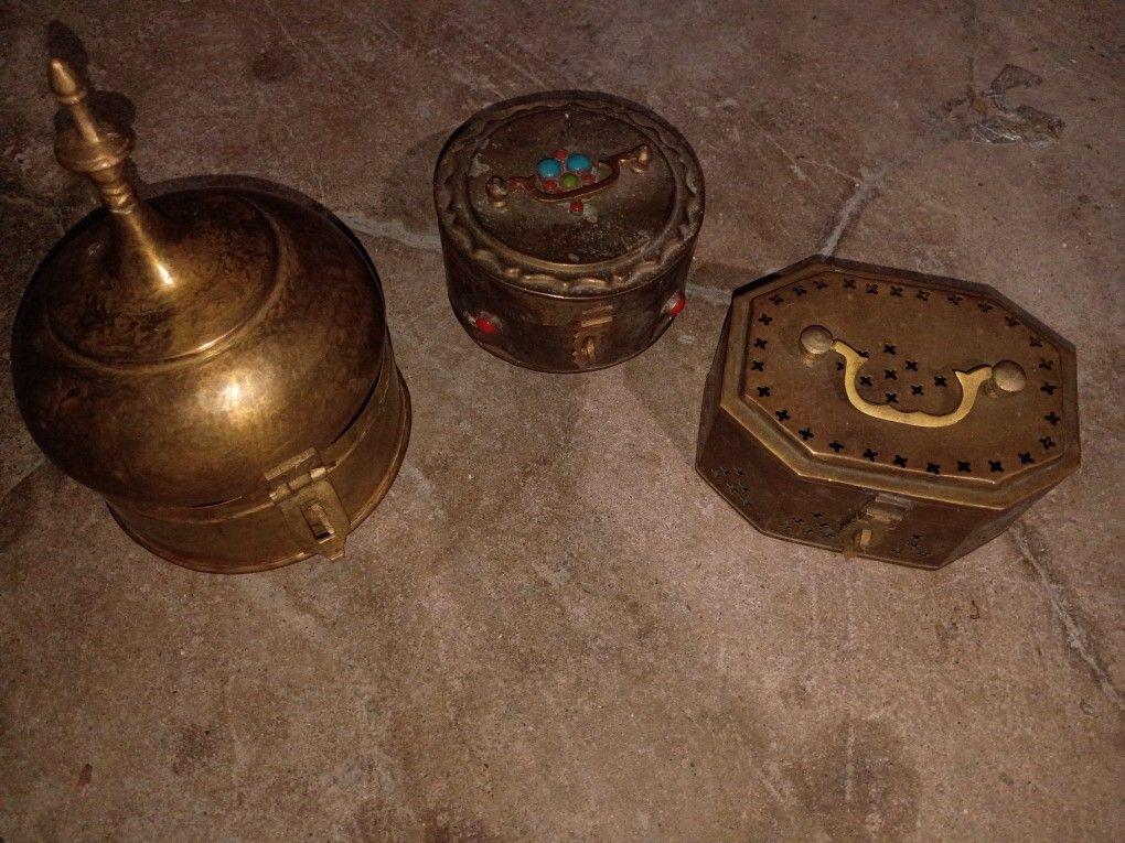Antique Brass Containers