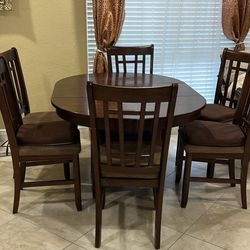 Dining table with six chairs