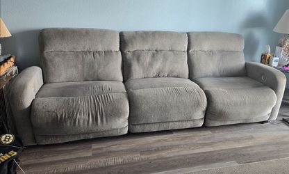 Gray Fabric Power Reclining Sofa