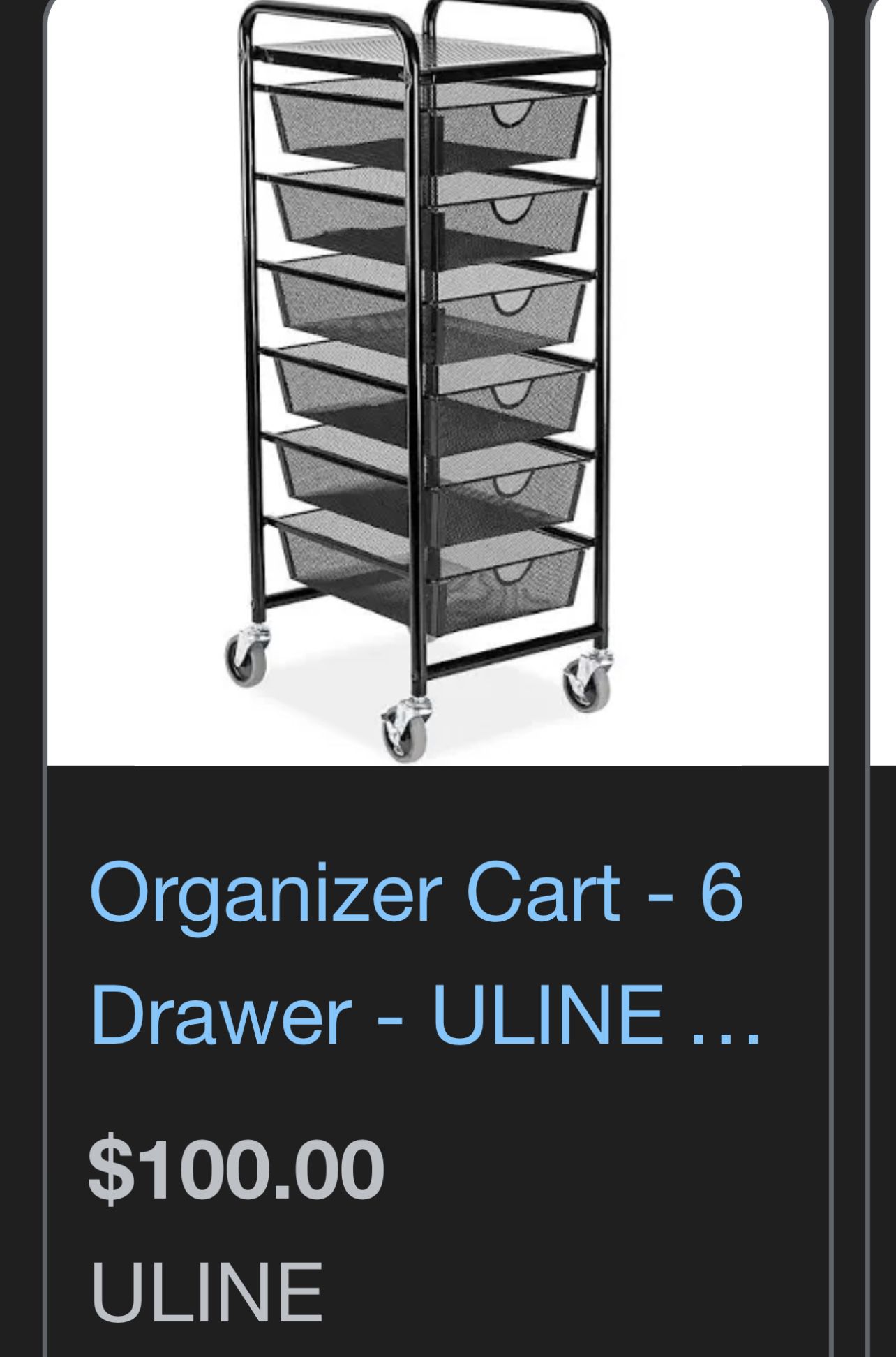 Uline Organizer 6 Drawer