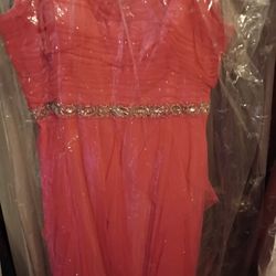 Prom Dress.   Pink Silver.      $90