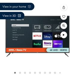 Onn. 58" Roku Smart 4K TV 