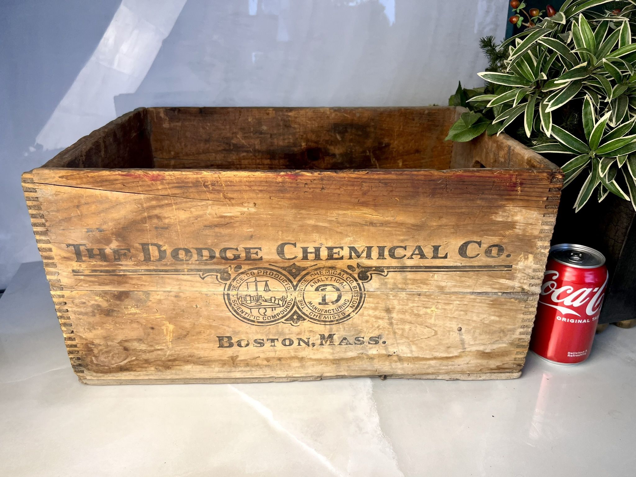 Antique The Dodge Chemical Co. Wooden Crate Boston, Mass. Early 1900s Industrial Box,All Products : American Fashion Style Bags On Sale