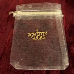 Vintage Gold Plated Pendant “ Poverty Sucks “