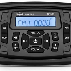 Marine Stereo Bluetooth Waterproof Boats Golf Cart Radio Digital Media Stereo Receiver AM FM Tuner Bluetooth Streaming on ATV UTV Motorcycle and Spa H