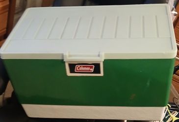 Vintage Coleman Hard Cooler Green and White