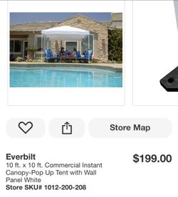Everbilt 10x10 Commercial Pop-Up Canopy Tent White