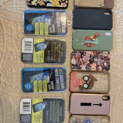 8 iPhone XR Phone Cases & 4 New Screen Protectors, Tempered Glass