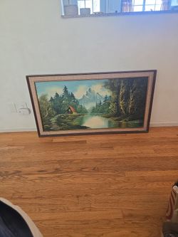 Vintage Oil Painting Of Outdoor Scenery