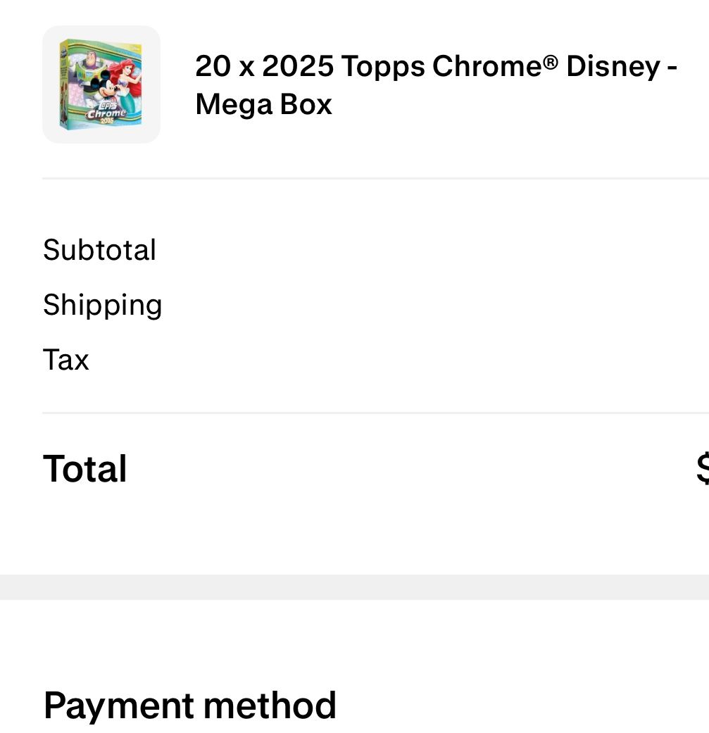 2025 Disney Topps Chrome Mega Boxes 20 Available
