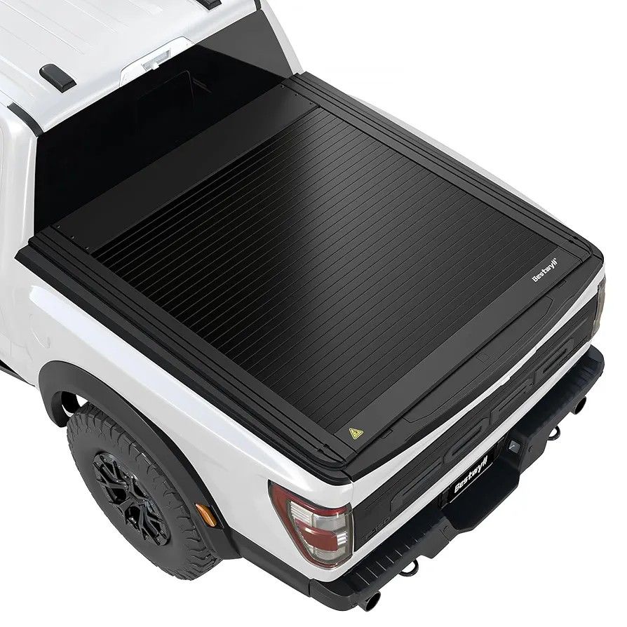 Retractable Hard Truck Bed Tonneau Cover Fits 2015-2025 Ford F-150 5.5 Bed (66") (incl. Raptor/Lightning) Black Matte Aluminum Part