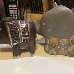 Two Unique Elephant Statues 