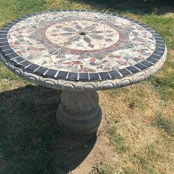 Cement Table With Benches 